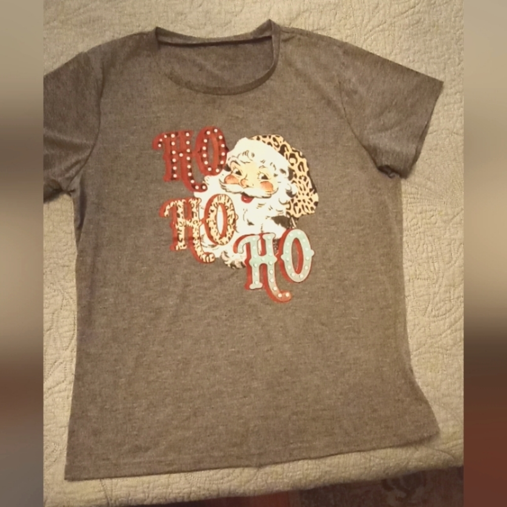 Ho ho ho Santa Graphic Tee Shirt Top New sz L(8/10)